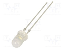 LED; white warm; 5mm; 4200mcd; 100°; Front: convex; 2.9VDC; round