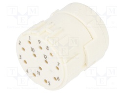 Connector: M23; contact insert; PIN: 12; female; for cable; 8A; 200V