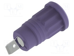 Connector: 4mm banana; socket; 36A; violet; nickel plated; 32mm