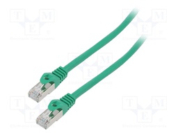 Patch cord; F/UTP; 6; stranded; CCA; PVC; green; 3m; 26AWG; Cores: 8