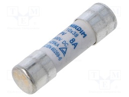 Fuse: fuse; gPV; 8A; 1kVDC; cylindrical; 10x38mm