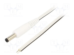 Cable; wires,DC 4,8/1,7 plug; straight; 0.5mm2; white; 1.5m