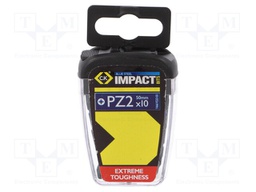 Screwdriver bit; Pozidriv®; PZ2; Overall len: 50mm; 10pcs; Torsion