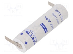 Re-battery: Ni-MH; AA; 1.2V; 1150mAh; soldering lugs; Ø13.9x48.9mm