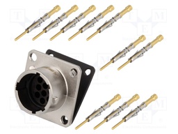 Connector: circular; Series: RT360; socket; male; crimped; PIN: 10