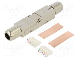 Connector: RJ45; coupler; shielded; 8p8c; 26AWG÷22AWG; for cable