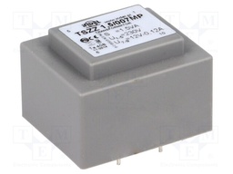 Transformer: encapsulated; 1.5VA; 230VAC; 12V; 0.1A; Mounting: PCB