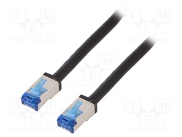 Patch cord; S/FTP; 6a; stranded; Cu; PE; black; 50m; 26AWG