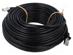 Patch cord; SF/UTP; 5e; stranded; CCA; PVC; black; 30m; 26AWG