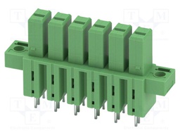 PCB headers, nominal cross section: 6 mm?, color: green, nom
