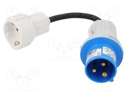 Transition: adapter; male/female; 16A; 230VAC; IEC 60309; IP20