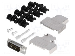 D-Sub; PIN: 15; plug; male; turned contacts; angled 45°; soldering