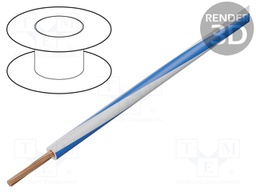 Wire; LgY; stranded; Cu; 1.5mm2; white-blue; PVC; 300/500V; 100m