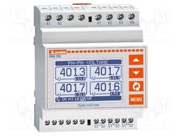 Modular power meter; LCD (128x80); VAC: 10÷480V; I AC: 0,01÷6A