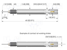 Test needle; Spring compression: 4.5mm; 5.5mm; 100A; steel; Ø: 7mm