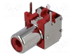 Socket; RCA; female; shielded; angled 90°; THT; nickel plated