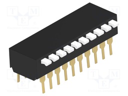 Switch: DIP-SWITCH; OFF-ON; 0.025A/24VDC; Pos: 2; -30÷85°C; THT