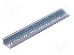 DIN rail; perforated; TS35; L: 1m; Mat: zinc-plated steel