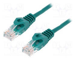 Patch cord; U/UTP; 5e; stranded; CCA; PVC; green; 1.5m; 26AWG