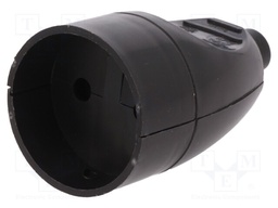 Connector: AC supply; socket; Layout: 2P; Type: round; black; 250VAC