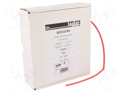 Heat shrink sleeve; glueless; 2: 1; 3.2mm; L: 10m; red; polyolefine