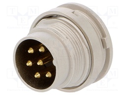 Connector: M16; male; for panel mounting,front side nut,screwed