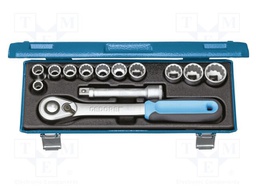 Wrench-set; 6-angles,rattle,socket spanner; 1/2"; 13pcs.