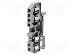 Splice terminal: rail; 4mm2; ways: 1; terminals: 3; grey; TS35