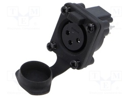 Connector: XLR; socket; female; AXS; 15A; 133V; PIN: 3; IP65; THT