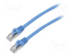 Patch cord; F/UTP; 6; stranded; CCA; PVC; blue; 2m; 26AWG; Cores: 8