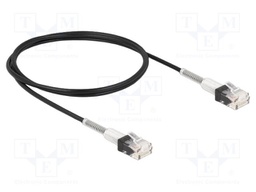 Patch cord; U/UTP; Cat: 6a; RJ45 plug,both sides; 1m; LSZH; black