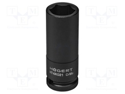 Wrench; hex socket,socket spanner,impact; HEX 21mm; 1/2"; long