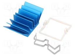 Heatsink: extruded; grilled; blue; L: 21mm; W: 21mm; H: 12.5mm