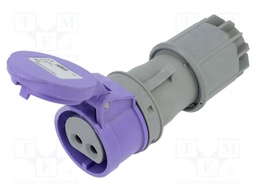 Connector: AC supply; plug; female; 32A; 24VAC; IEC 60309; IP44