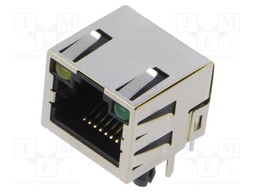 Socket; RJ45; PIN: 8; shielded,with LED; Layout: 8p8c; THT