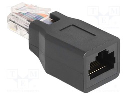 Adapter; RJ50 socket,RJ50 plug; Connector colour: black