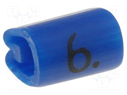 Markers for cables and wires; Label symbol: 6; 2.9÷4.7mm; PVC