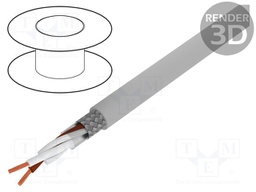 Wire; Li2YCY-TP; 1x2x0,5mm2; tinned copper braid; PVC; grey; 50V