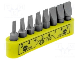 Screwdriver bits; Pcs: 8; Package: blister; 30mm; Bit: slot