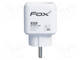 Power socket; WIFI; plug-in; 165÷265VAC; IP20; 16A; FOX; 2.4GHz