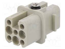 Connector: HDC; contact insert; female; DD; PIN: 8; 7+PE; size D3A