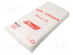 Plastic bag; L: 350mm; Width: 180mm; Thick: 6um; HDPE; transparent