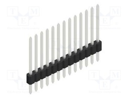 Connector: pin strips; pin header; male; PIN: 13; 1.27mm; THT; 1x13