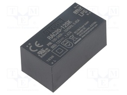 Converter: AC/DC; 20W; Uout: 12VDC; Iout: 1.67A; 86%; Mounting: PCB
