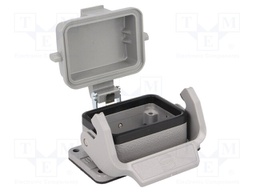 Enclosure: for Han connectors; Han; size 6B; with latch; IP65