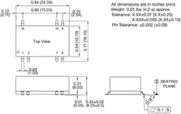 Isolated Board Mount DC/DC Converter, ITE, 2 Output, 3 W, 5 V, 300 mA, -5 V