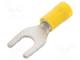 Tip: fork; M6; Ø: 6.4mm; 4÷6mm2; crimped; for cable; insulated