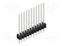 Connector: pin strips; pin header; male; PIN: 11; 1.27mm; THT; 1x11