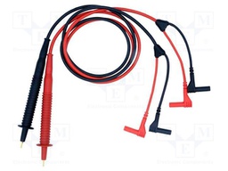 Test leads; Inom: 10A; Len: 1m; insulated; black,red
