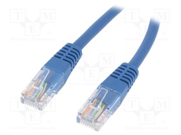 Patch cord; U/UTP; 5e; solid; CCA; PE; blue; 3m; 26AWG